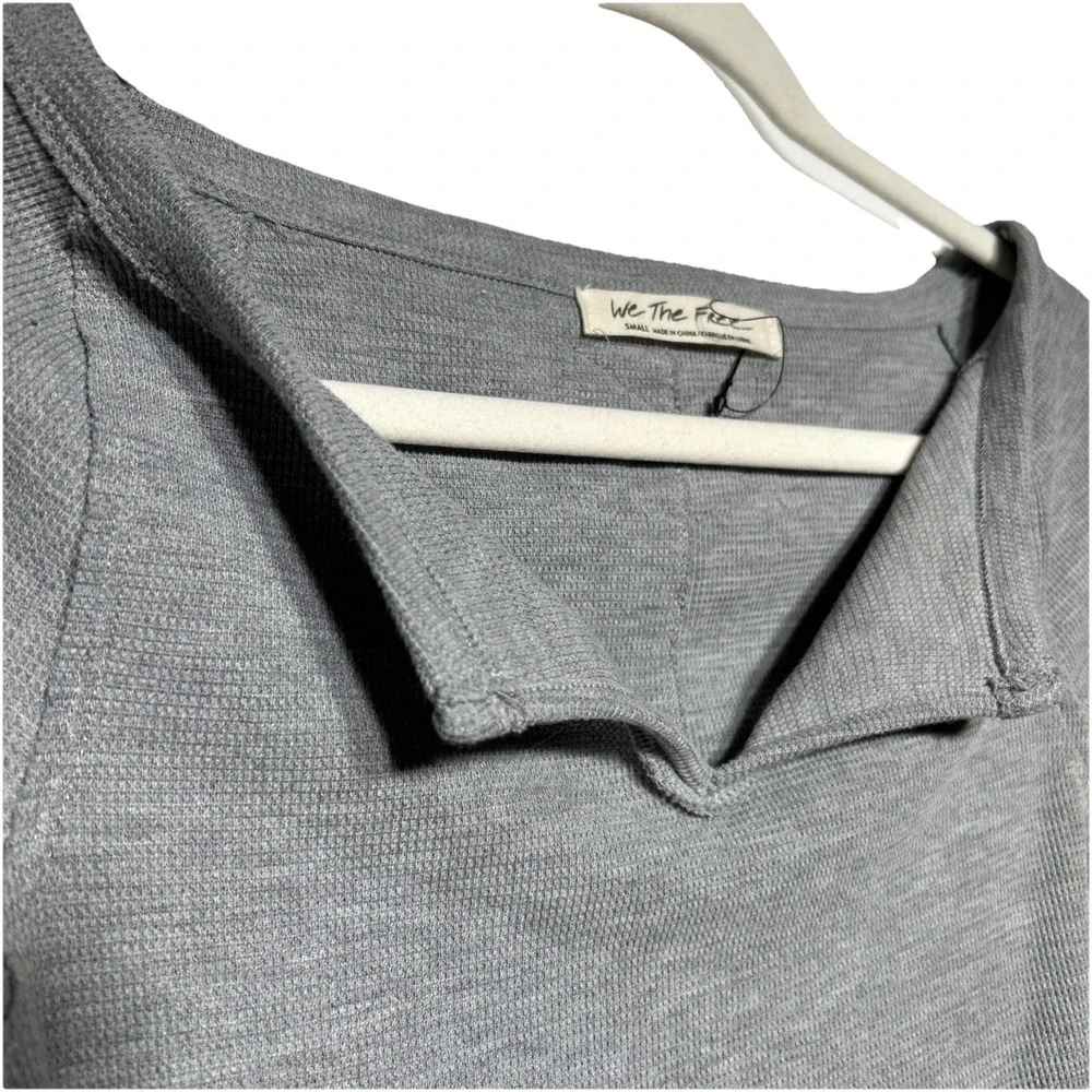 Free People Cozy Craft Cuff Knit Sleeve Top Heather Gray Women's Size Small NWOT